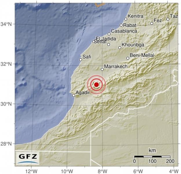 المغرب تتعرض الى زلزال بقوة 7 ريختر