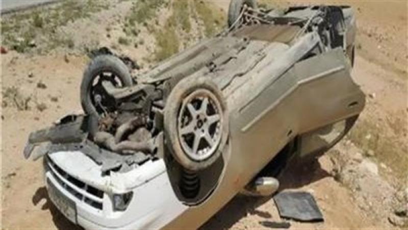 4 مصابين في حادث انقلاب سيارة بأطفيح