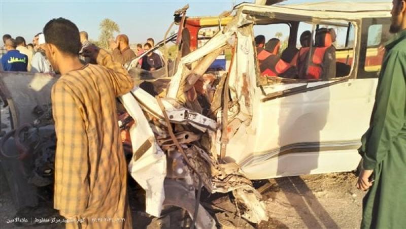 3 جثث و 10 مصابين .. ننشر أسماء ضحايا حادث تصادم سيارتين بأسيوط