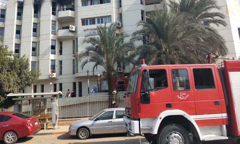 حريق داخل مستشفى التأمين الصحي بمدينة نصر