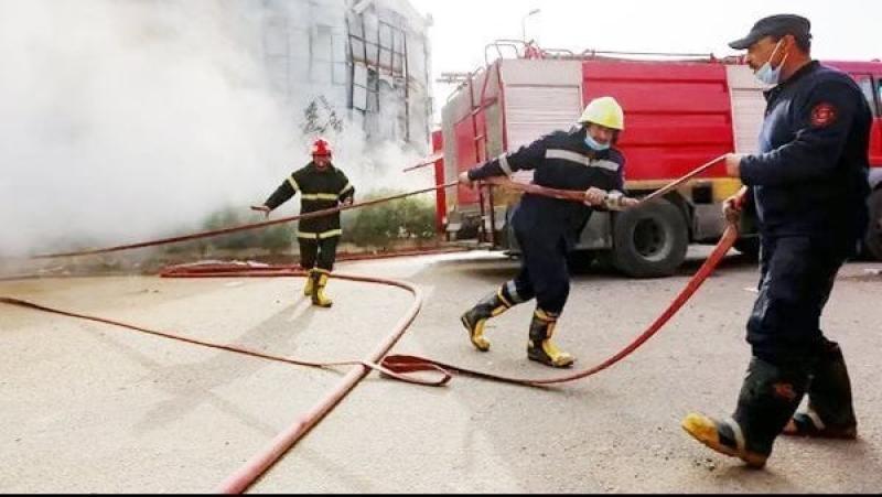 المعمل الجنائي يعاين حريق برج سكني فى فيصل