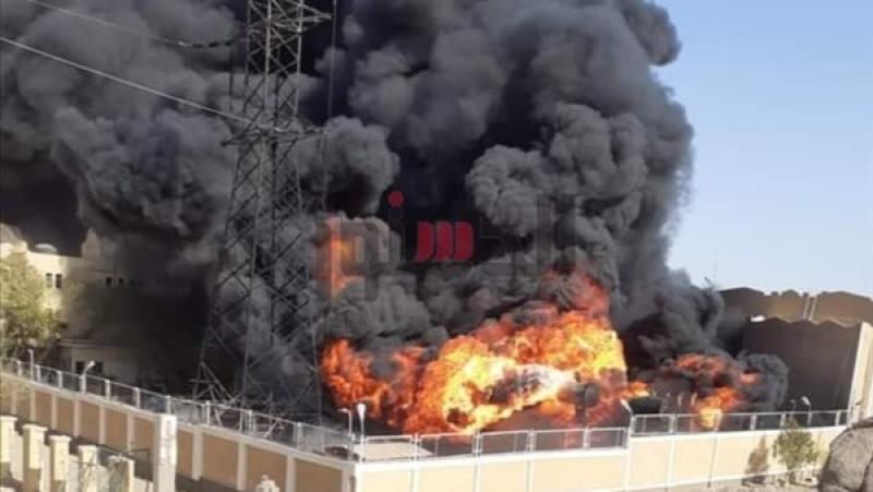 حريق هائل بمحطة توزيع كهرباء نجع المحطة فى أسوان